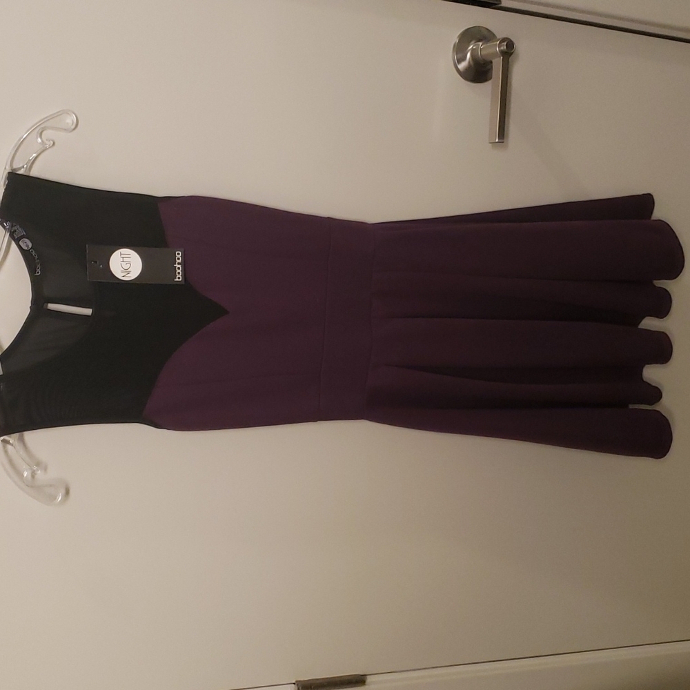 Boohoo purple skater dress
